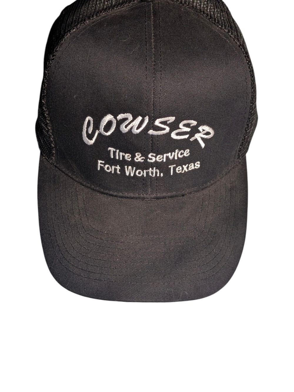 Cowser Tire & Service Fort Worth Texas Black Mesh Trucker Hat